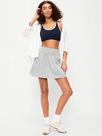 Smocked-Waist Mini Skirt