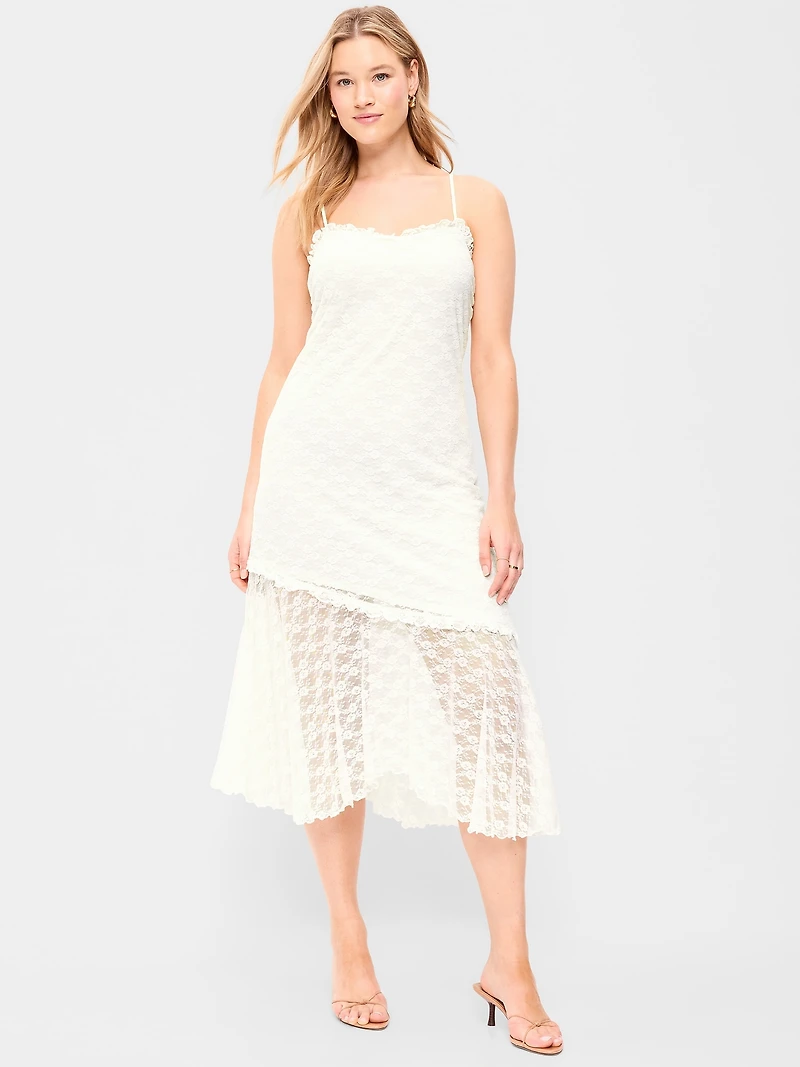 Fit & Flare Lace Midi Dress