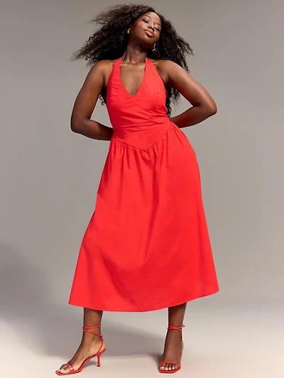 Old Navy x Christopher John Rogers Halter Drop-Waist Dress