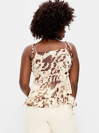 Chiffon Semi-Sheer Tie-Strap Cami Top