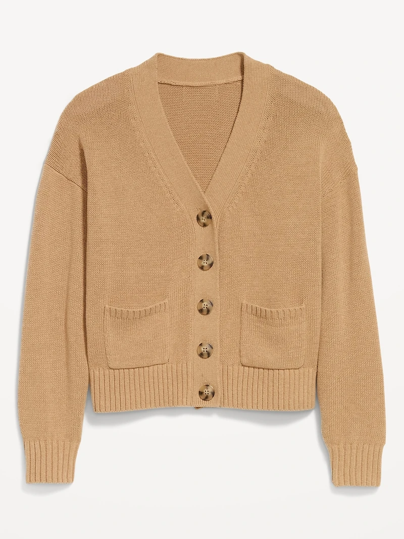 Relaxed V-Neck Cardigan Sweater