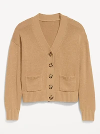 Relaxed V-Neck Cardigan Sweater