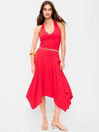 Handkerchief Hem Midi Skirt