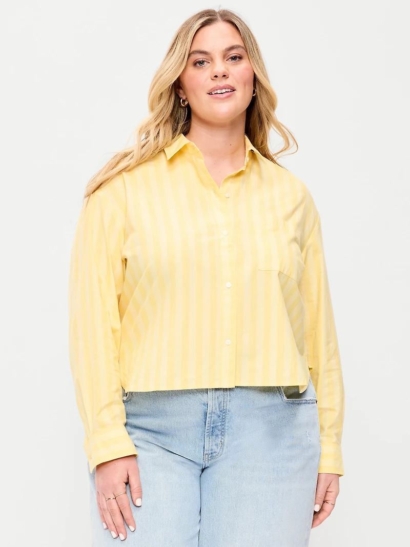 Cropped Button-Down Shirt