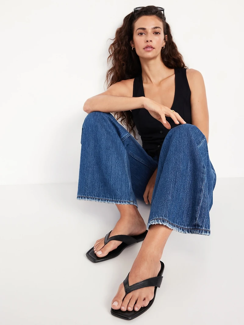 Faux-Leather Flip Flop for Women