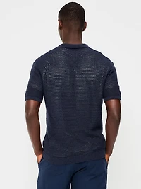 Short-Sleeve Polo Sweater