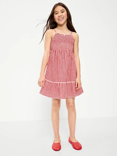 Sleeveless Smocked Fit and Flare Dress for Girls