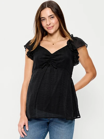 Maternity Ruffle-Sleeve Top