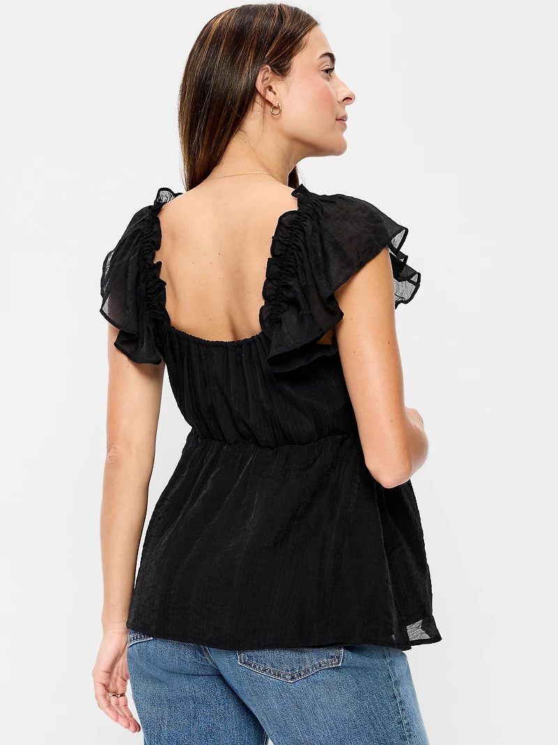 Maternity Ruffle-Sleeve Top