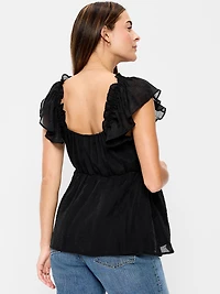 Maternity Ruffle-Sleeve Top