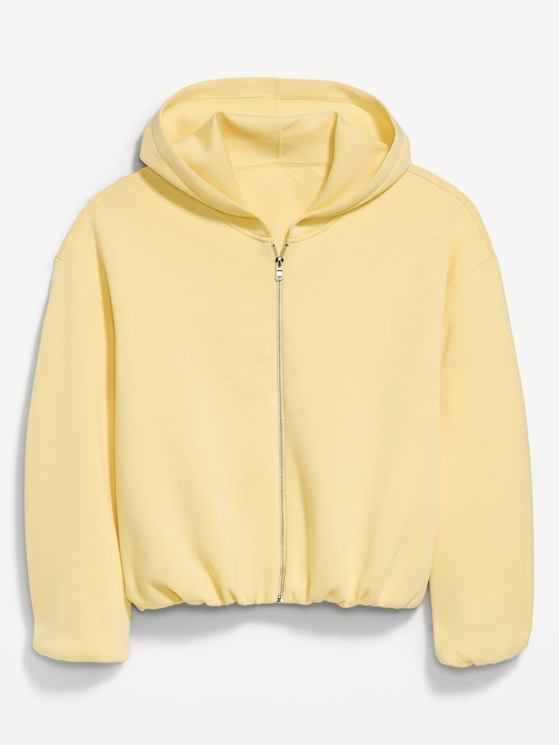 Bounce Fleece Bubble-Hem Hoodie Sweatshirt