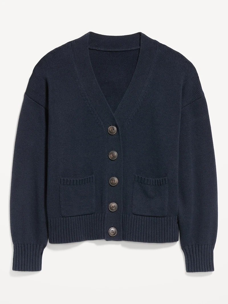 Seaside Cotton V-Neck Cardigan Sweater
