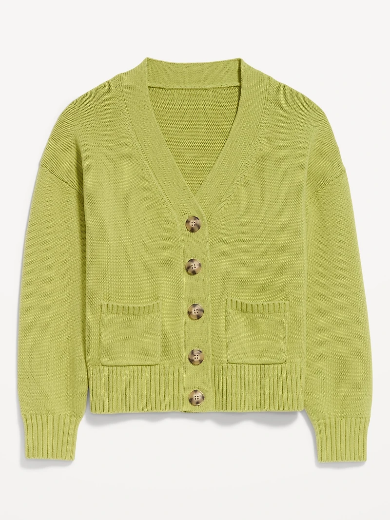 Seaside Cotton V-Neck Cardigan Sweater