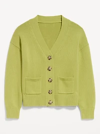 Seaside Cotton V-Neck Cardigan Sweater