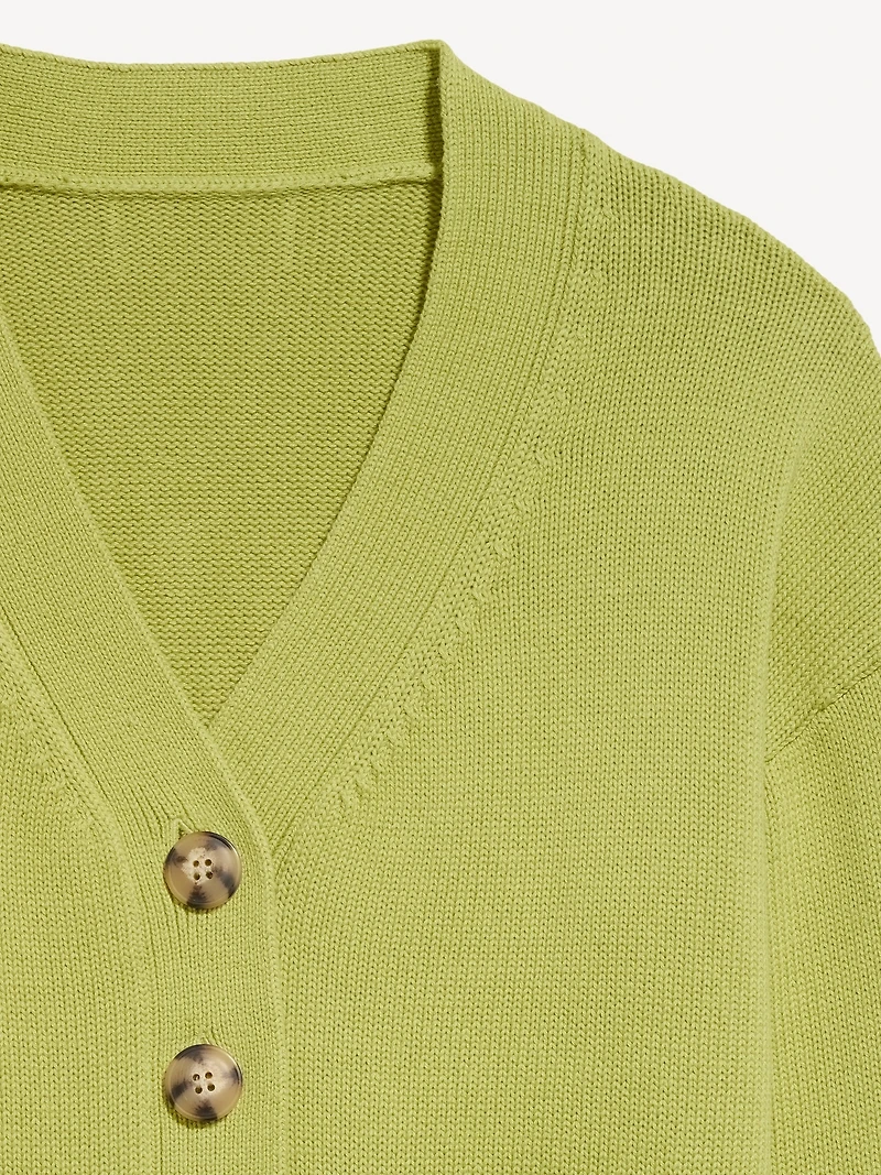 Seaside Cotton V-Neck Cardigan Sweater