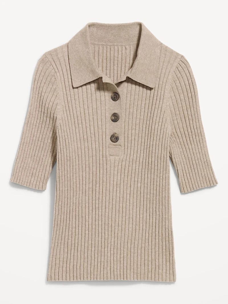 Short-Sleeve Ribbed Polo