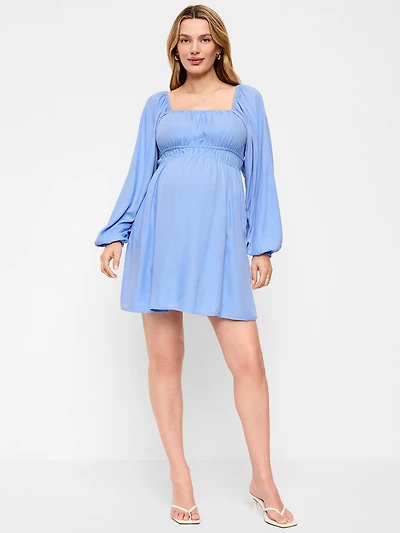 Maternity Long-Sleeve Fit & Flare Dress