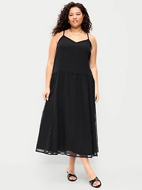 Chiffon Drop-Waist Maxi Dress