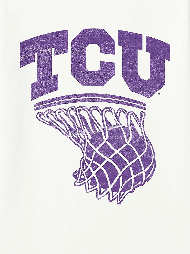 Texas Christian University Basketball Hoop Graphic T-Shirt for Men