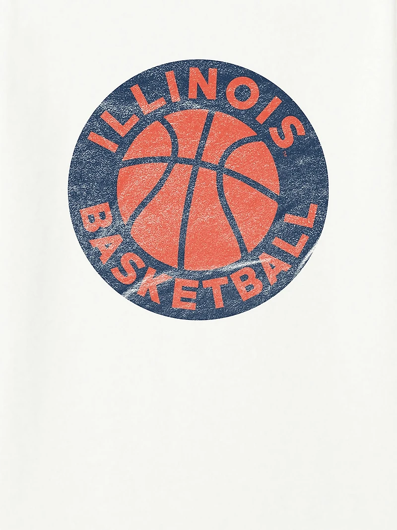 University of Illinois Circle Basketball Graphic T-Shirt for Men