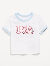 Short-Sleeve Ringer Graphic T-Shirt for Toddler Girls