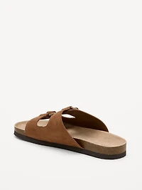Faux-Suede Double-Strap Slide Sandals for Women