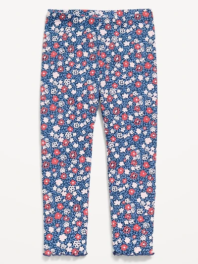 Printed Rib-Knit Full-Length Leggings for Toddler Girls