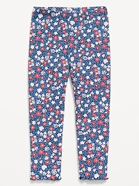 Printed Rib-Knit Full-Length Leggings for Toddler Girls