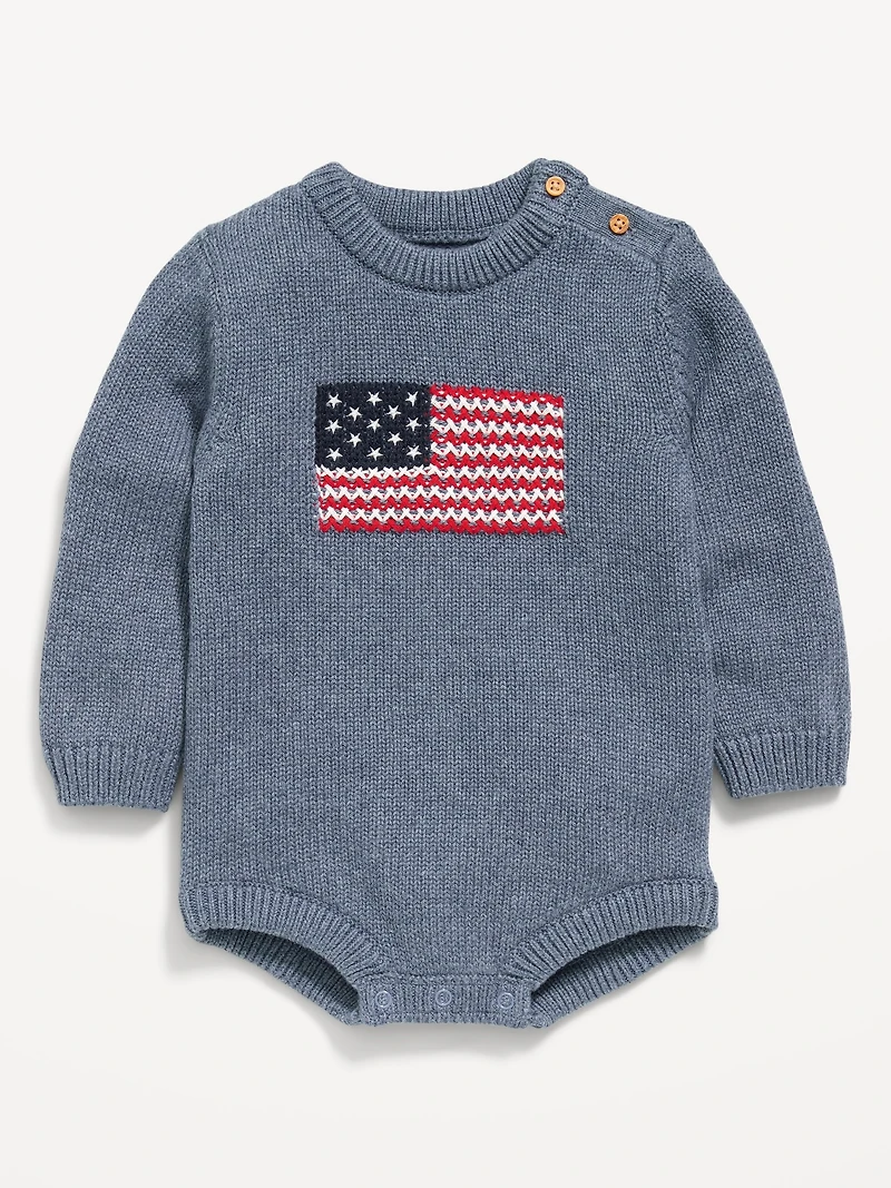 Long-Sleeve Sweater-Knit One-Piece Romper for Baby