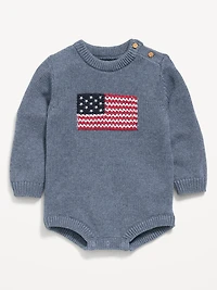 Long-Sleeve Sweater-Knit One-Piece Romper for Baby