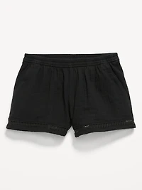 Double-Weave Crochet-Trim Shorts for Girls