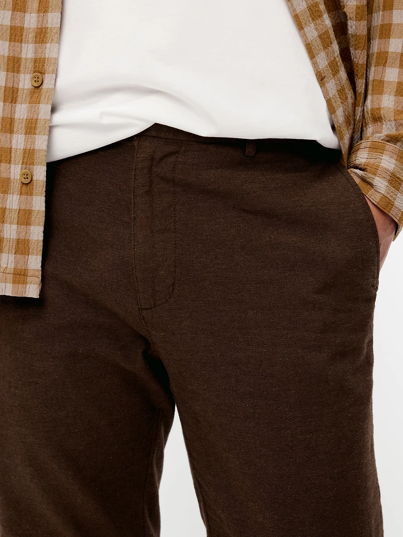 90's Straight-Fit Linen-Blend Dress Pants