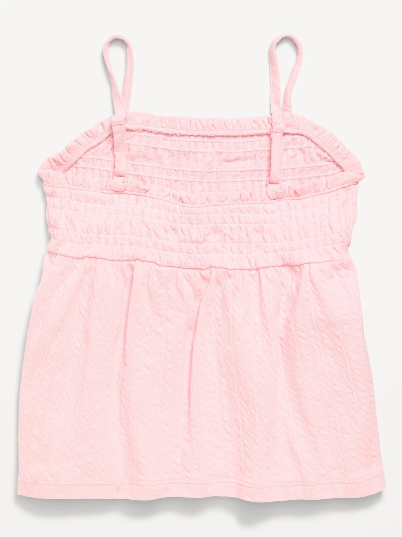 Sleeveless Textured Smocked Top for Girls