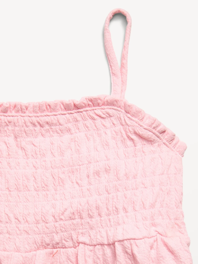 Sleeveless Textured Smocked Top for Girls