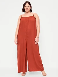 Airy Smocked-Top Jumpsuit