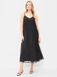 Chiffon Drop-Waist Maxi Dress