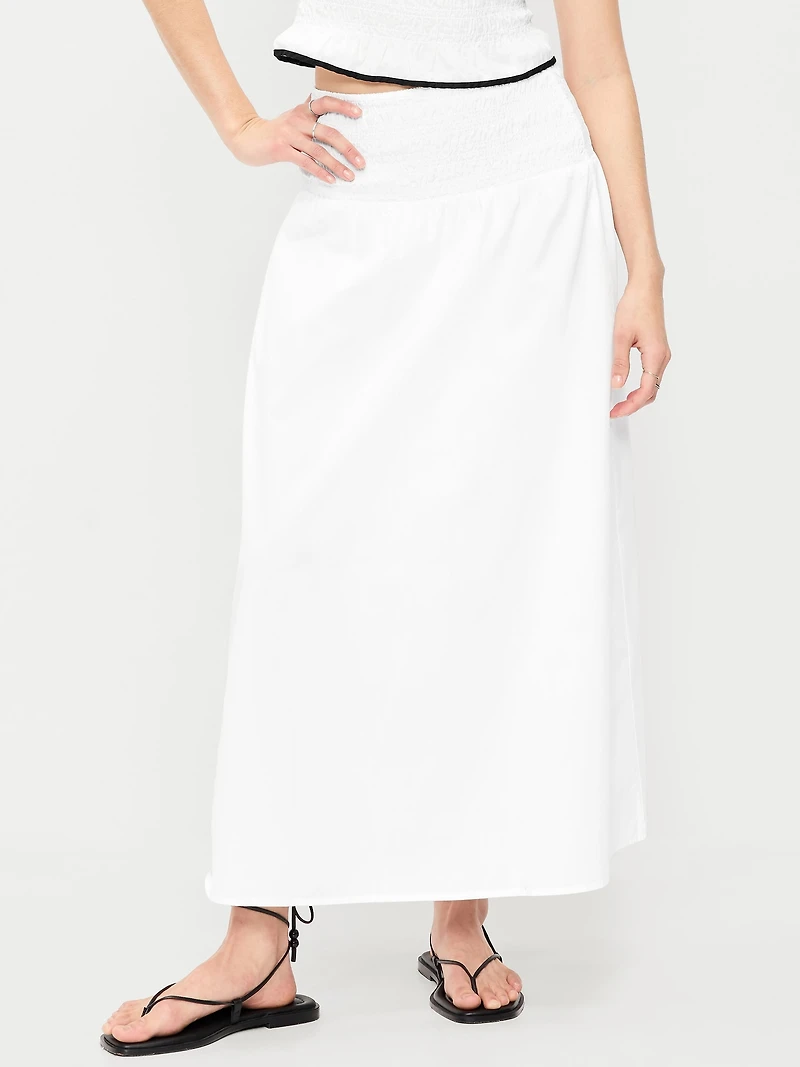 Smocked-Waist Maxi Skirt