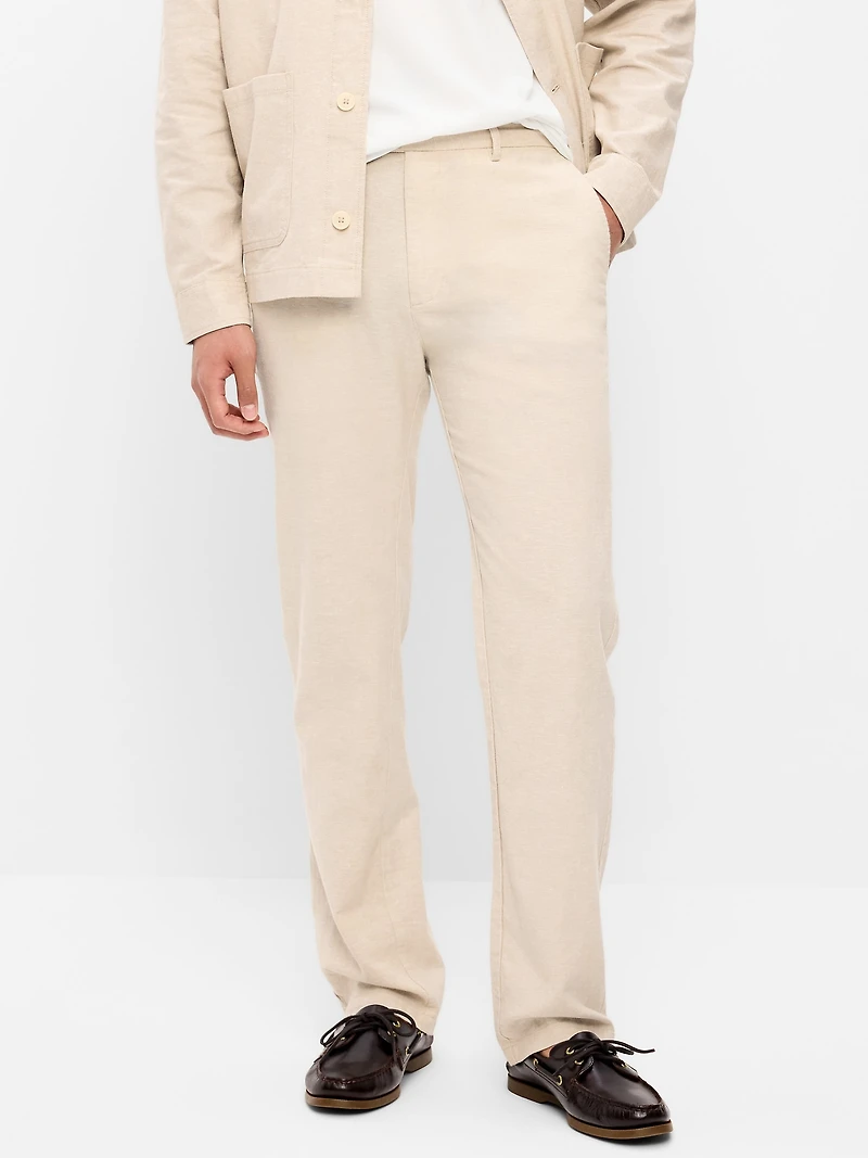 90's Straight-Fit Linen-Blend Dress Pants