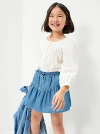 Chambray Buttoned Skirt for Girls