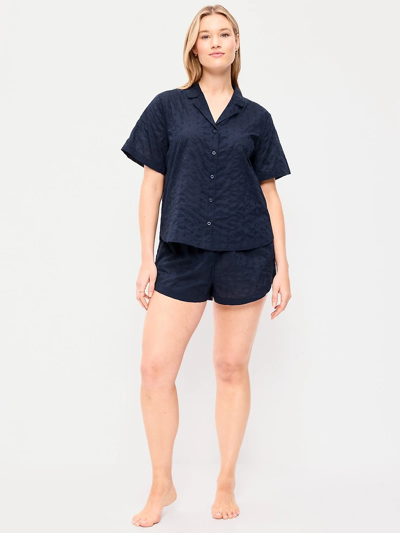 Classic Eyelet Sleep Short Set