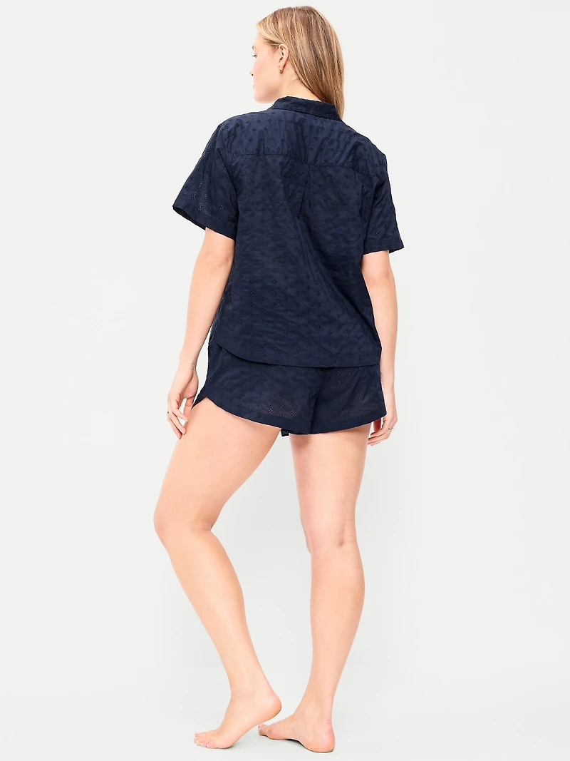 Classic Eyelet Sleep Short Set