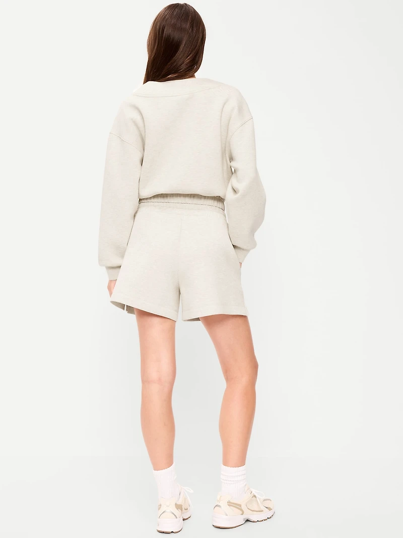 High-Waisted Bounce Fleece Shorts -- 5-inch inseam