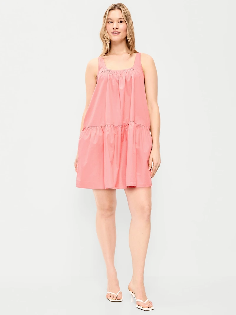 Sleeveless Drop-Waist Swing Mini Dress