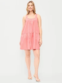 Sleeveless Drop-Waist Swing Mini Dress