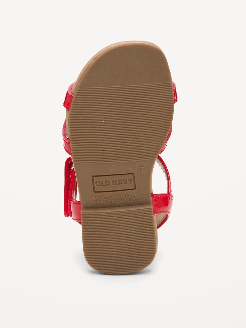 Shiny Faux-Leather Sandals for Toddler Girls