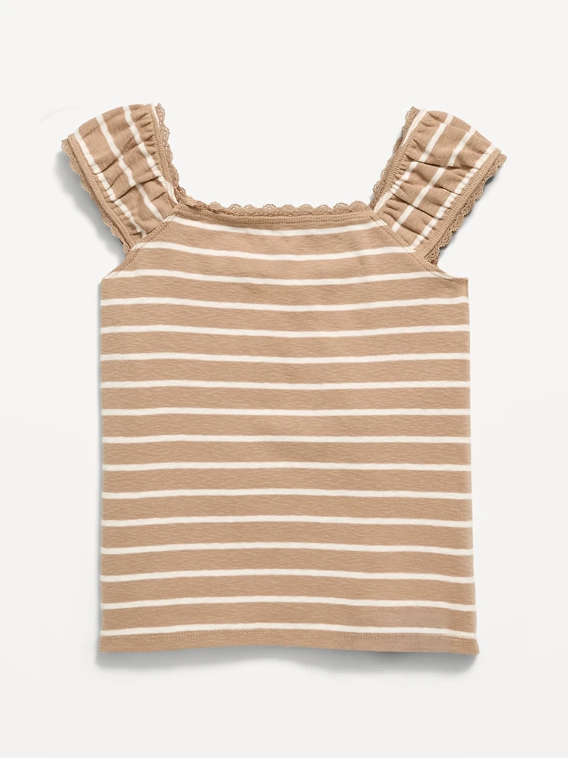 Short-Sleeve Ribbed Top for Girls
