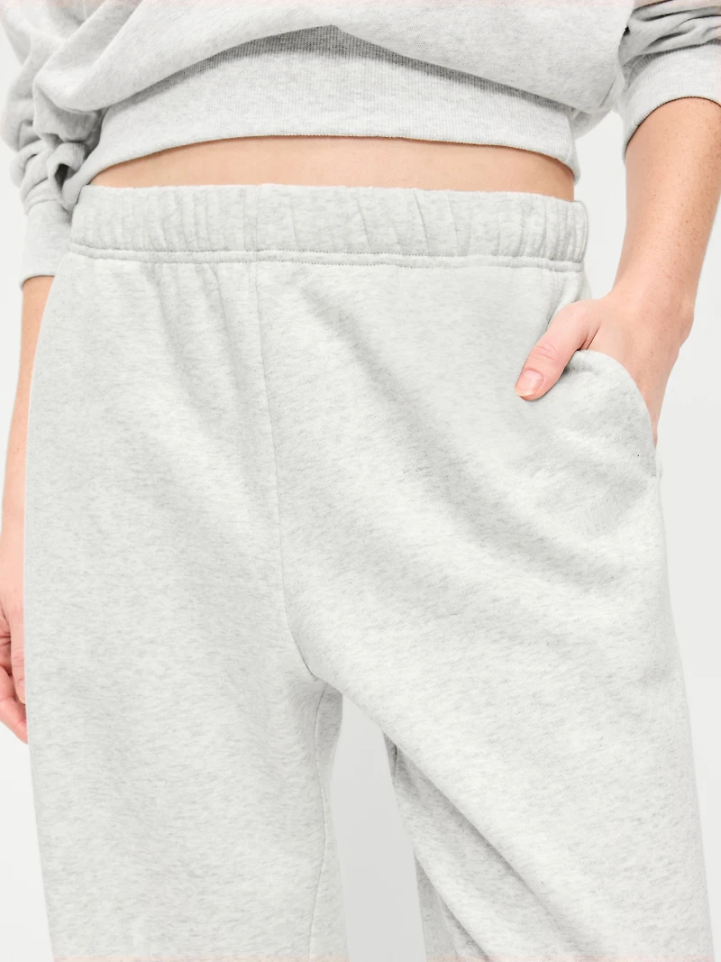 High-Waisted Fleece Wide-Leg Sweatpants