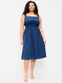 Fit & Flare Smocked-Waist Midi Dress