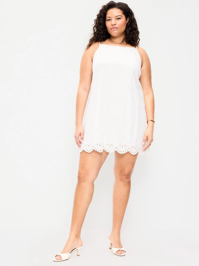 Cut-Out Apron-Neck Mini Shift Dress