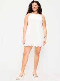 Cut-Out Apron-Neck Mini Shift Dress
